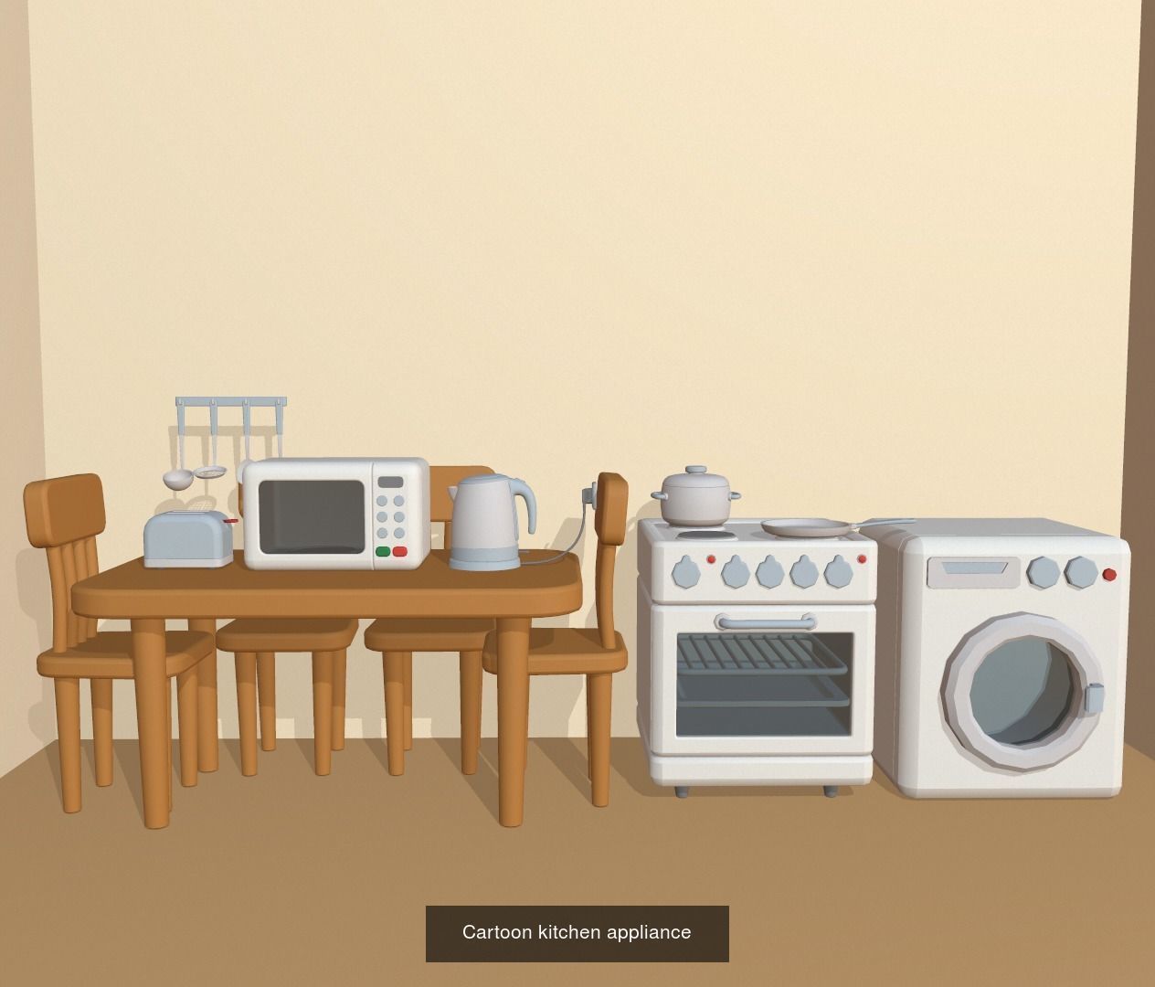 Cartoon kitchen 3D Model Collection_3