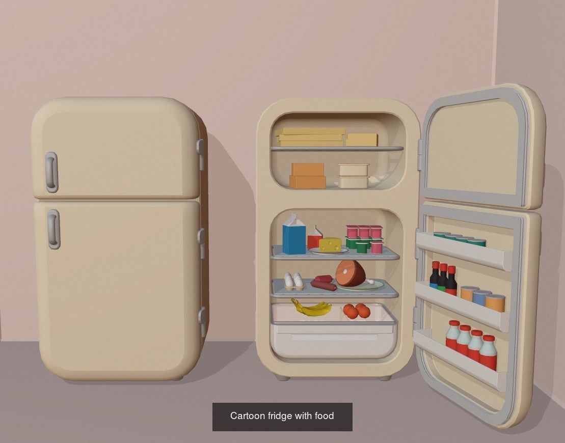 Cartoon kitchen 3D Model Collection_2