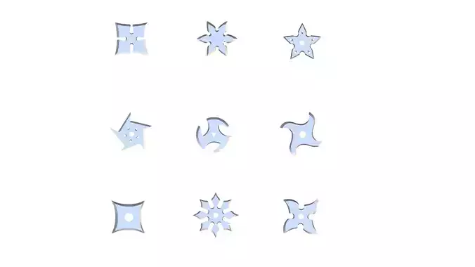 Set of 9 shurikens ready to print 