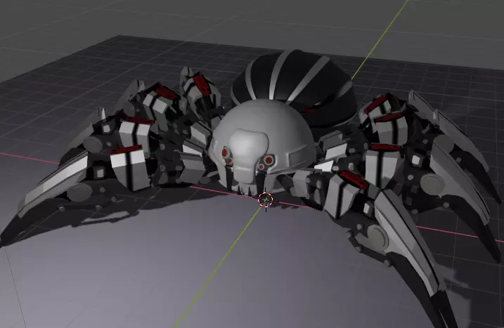 Robo-spider spider with parts Low-poly 3D model