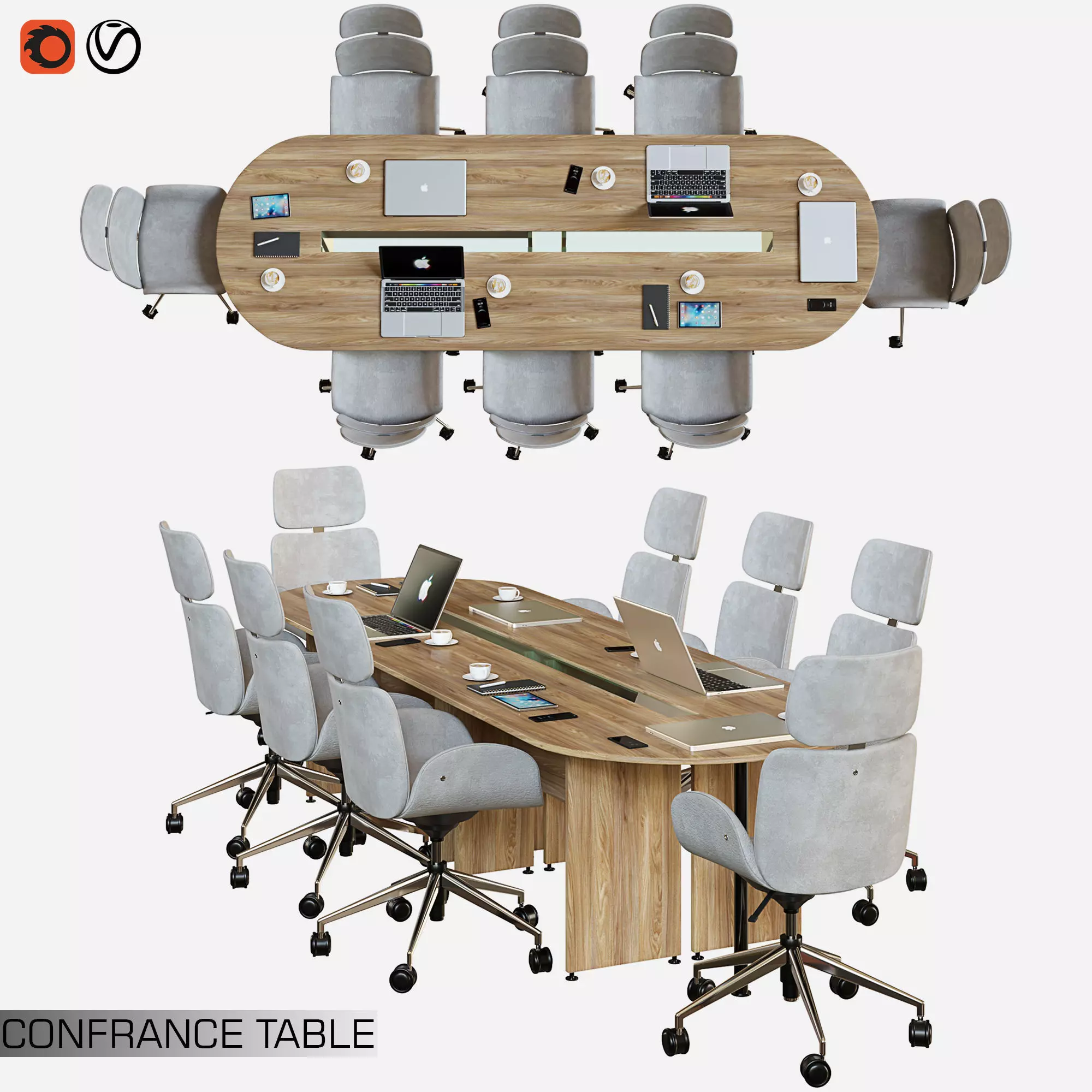 conference table 01 3D model