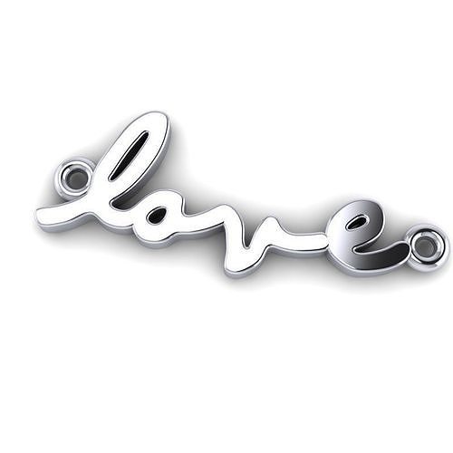 Gold Love Pendant In Script 3D print model