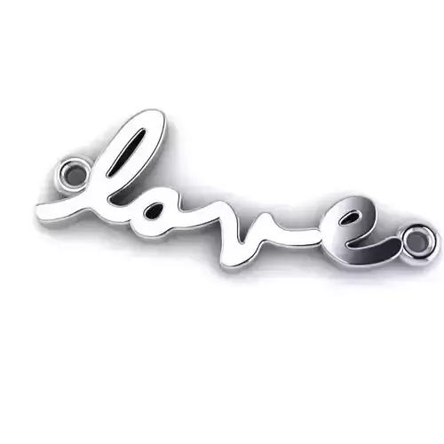 Gold Love Pendant In Script