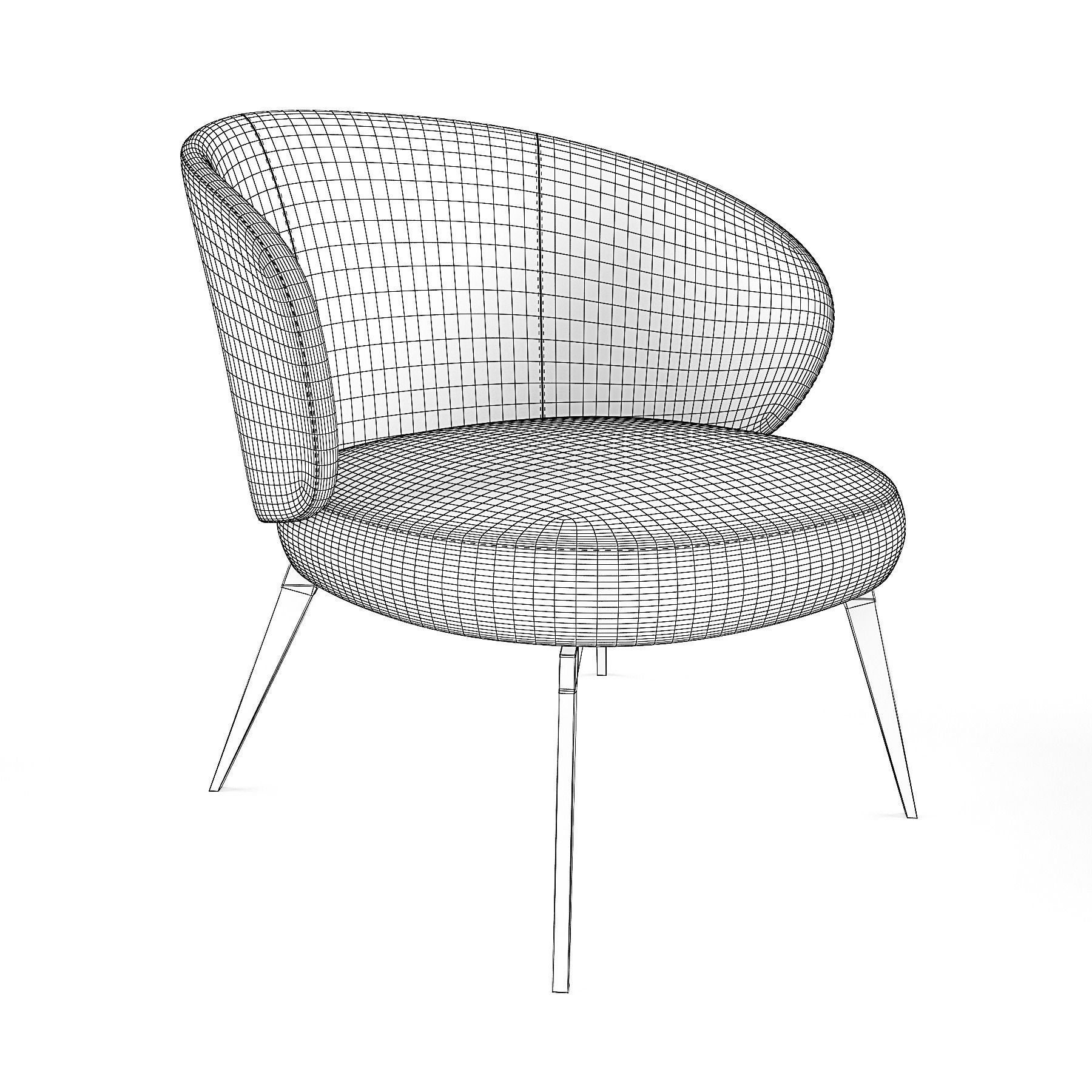 Bice armchair 3D model_4