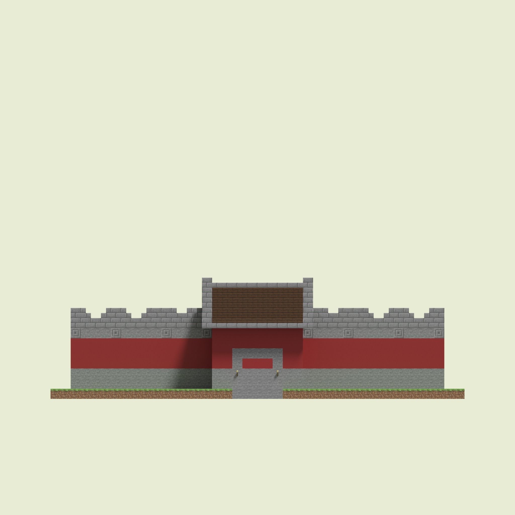 District Walls 3D model_3