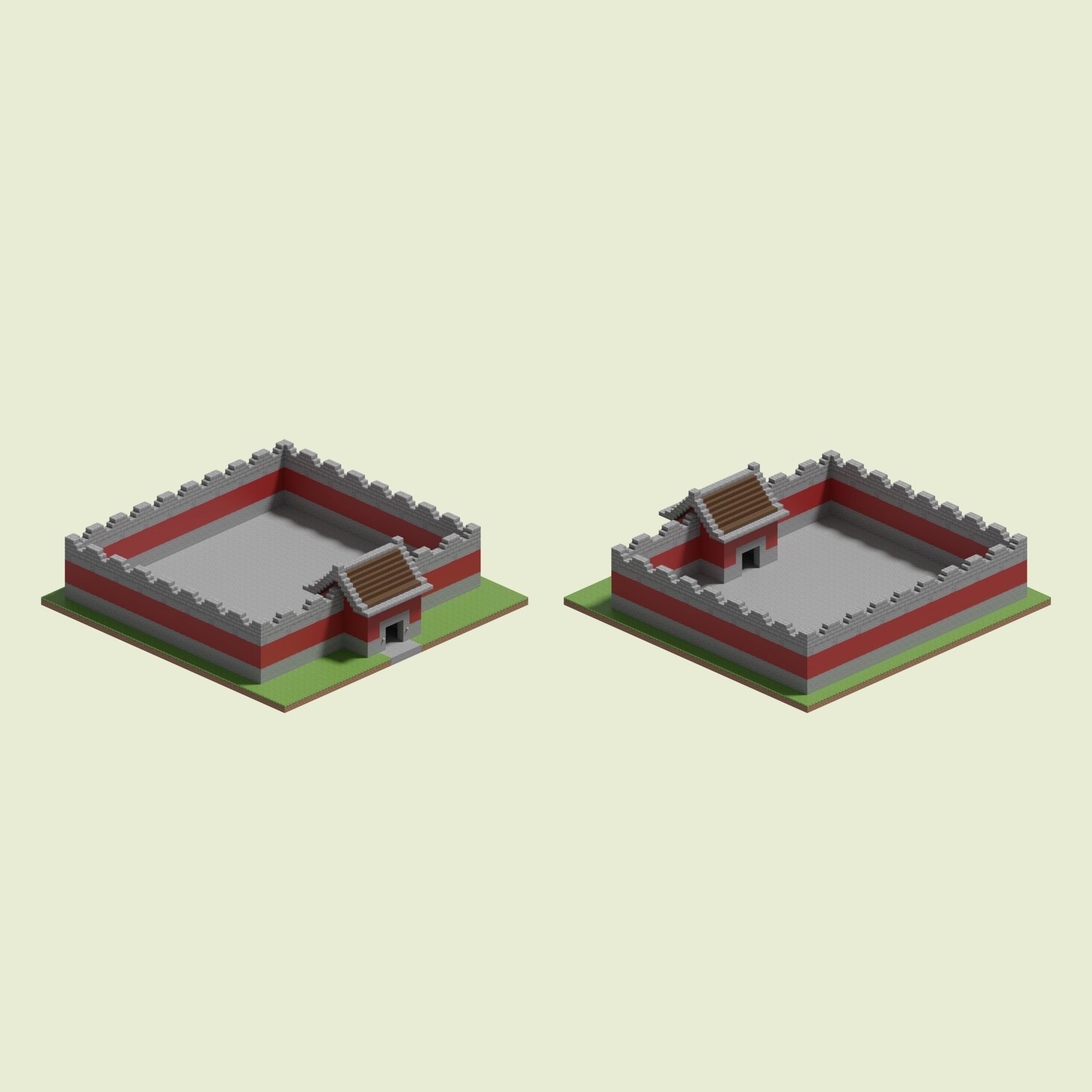 District Walls 3D model_1