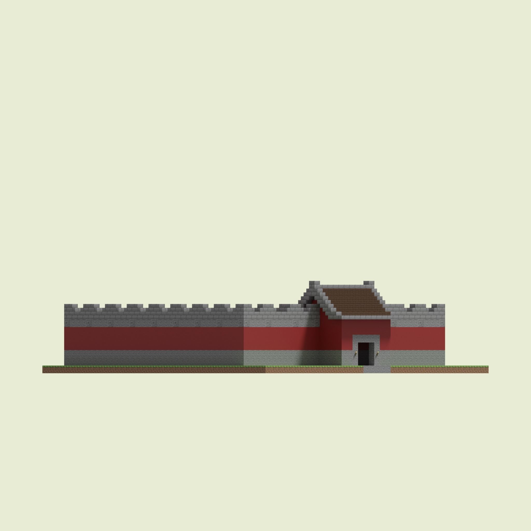 District Walls 3D model_4
