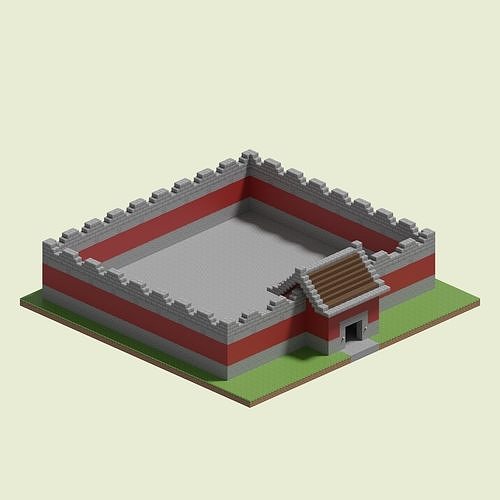 District Walls 3D model