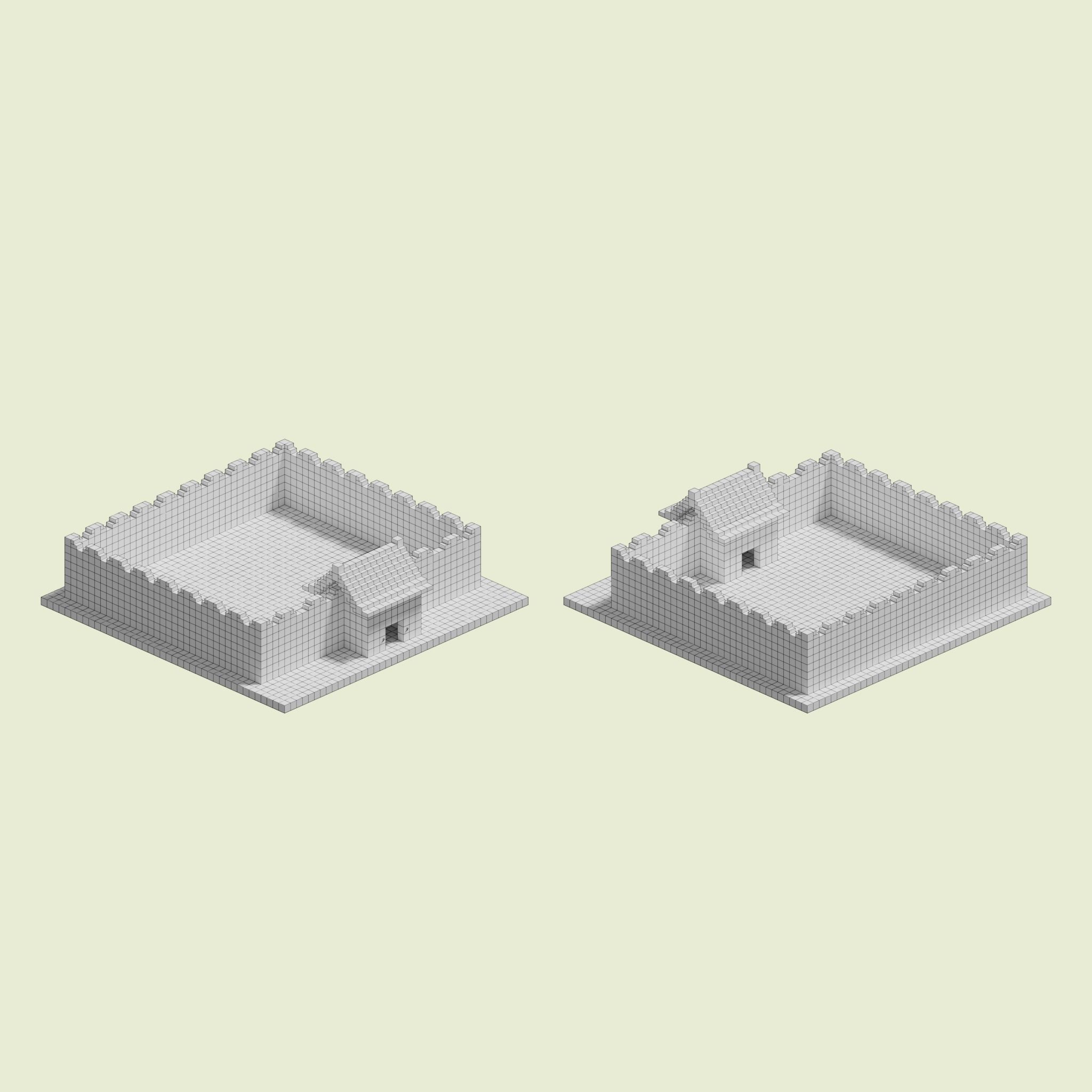 District Walls 3D model_8