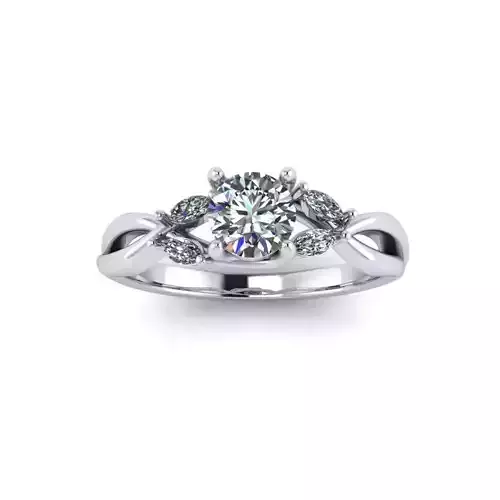 Split Shank Round and Marquise Diamond Ring