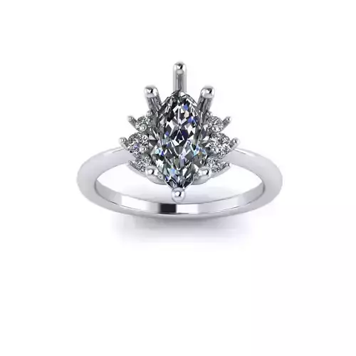 Marquise Ring with Rounds on side Engagement Ring