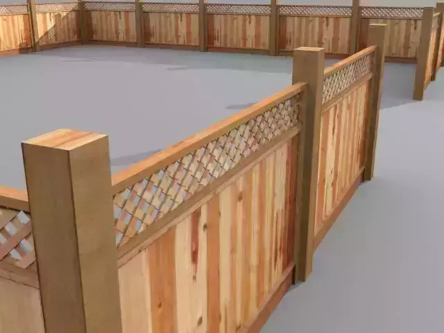 Fence 1 wooden with lattice