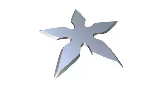 Shuriken silver star 3D print model
