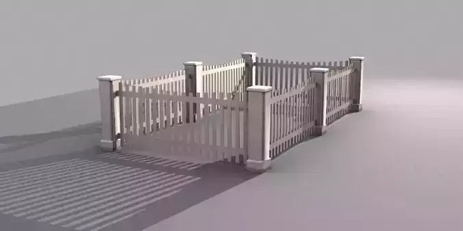 Fence 6 wooden and gate