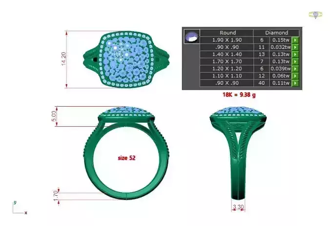 R0001 diamond ring gold