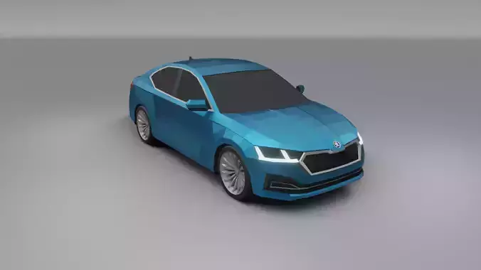 Skoda Octavia 2020 low poly 3D model model