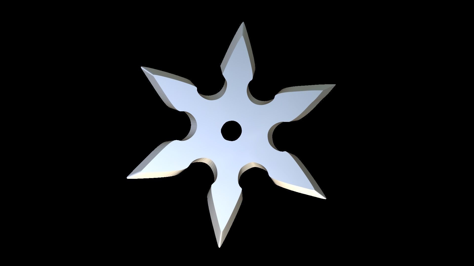 Shuriken silver star 3D print model_1