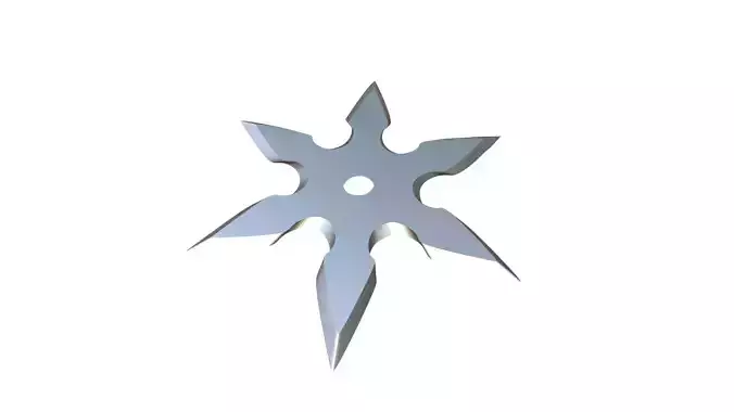 Shuriken silver star 3D print model