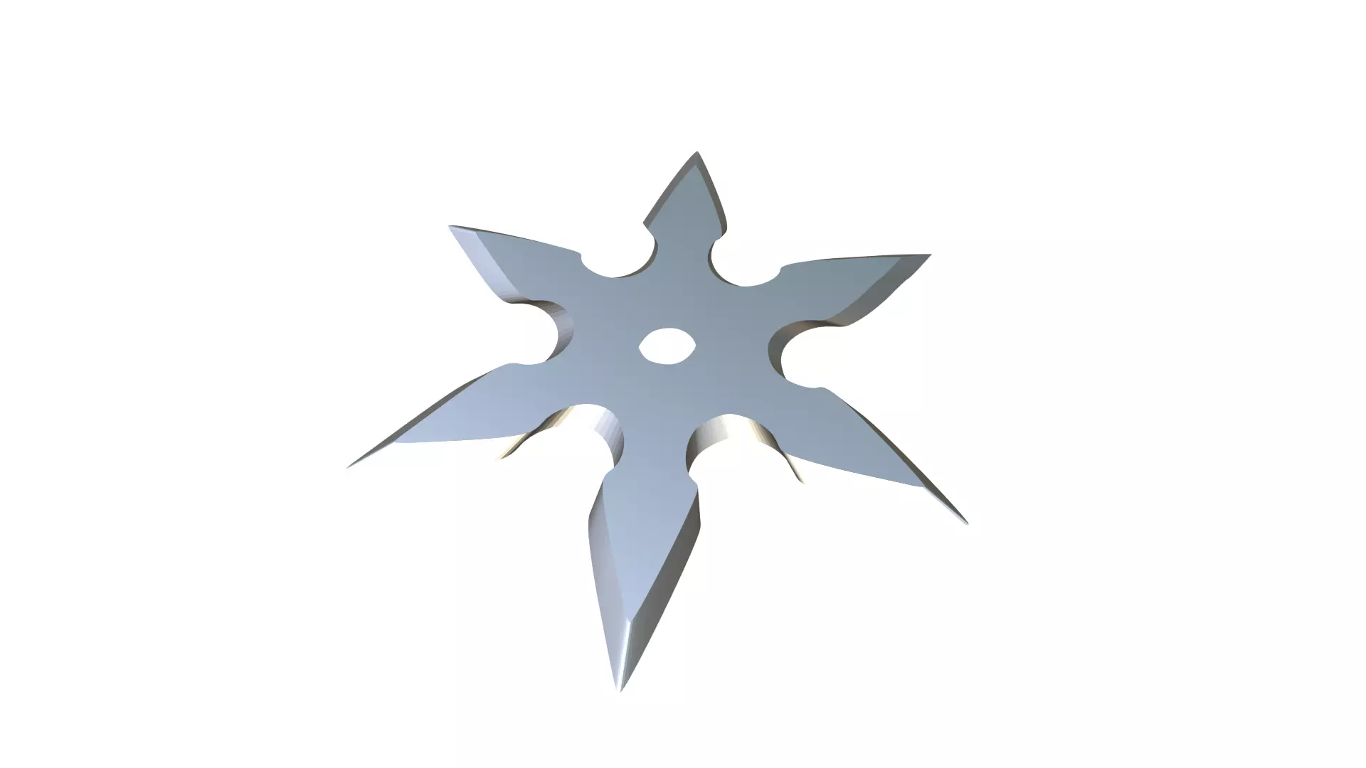 Shuriken silver star 3D print model_0
