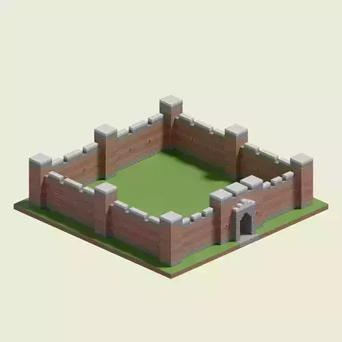 Manor Walls 3D model