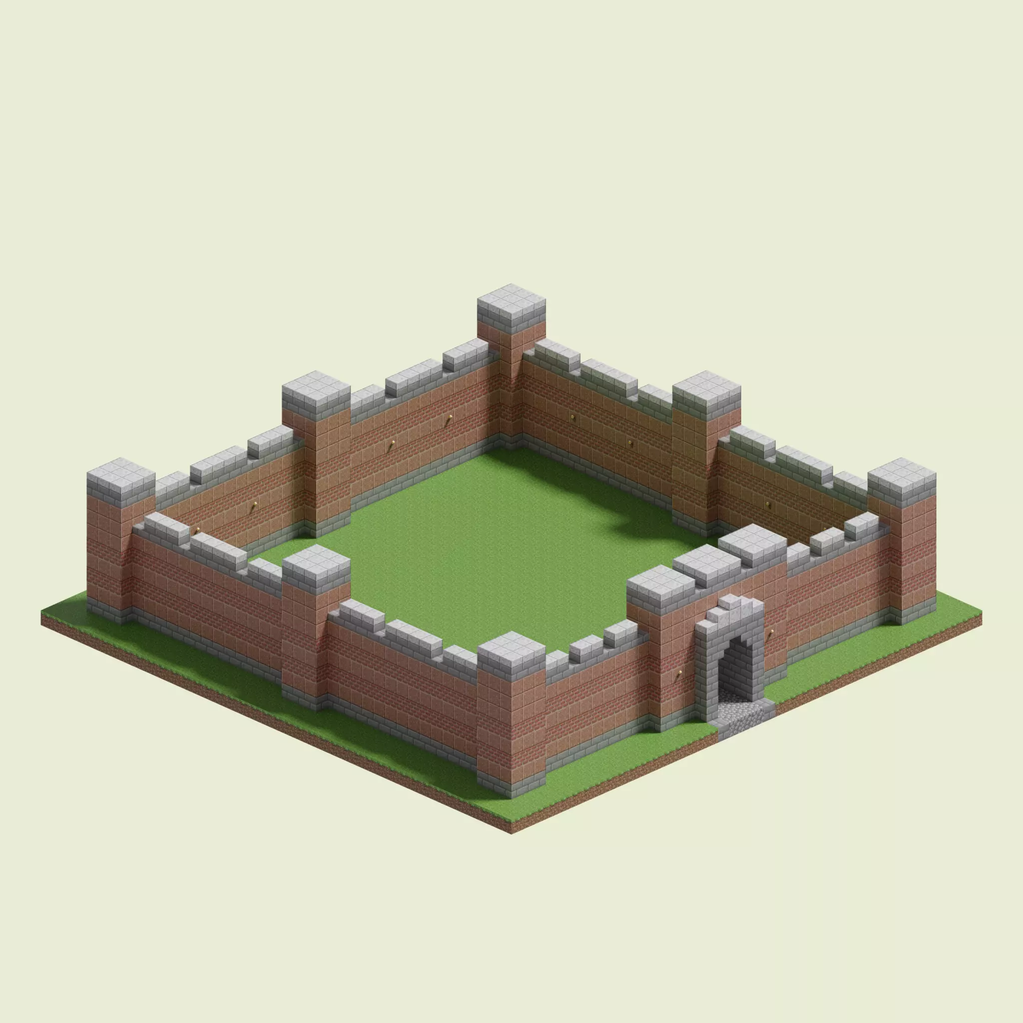 Manor Walls 3D model_0