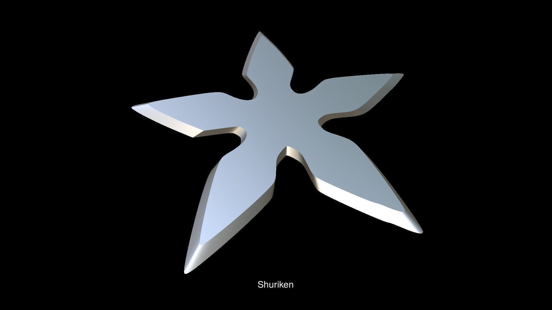 Set of 6 shurikens ready to print 3D Model Collection_3