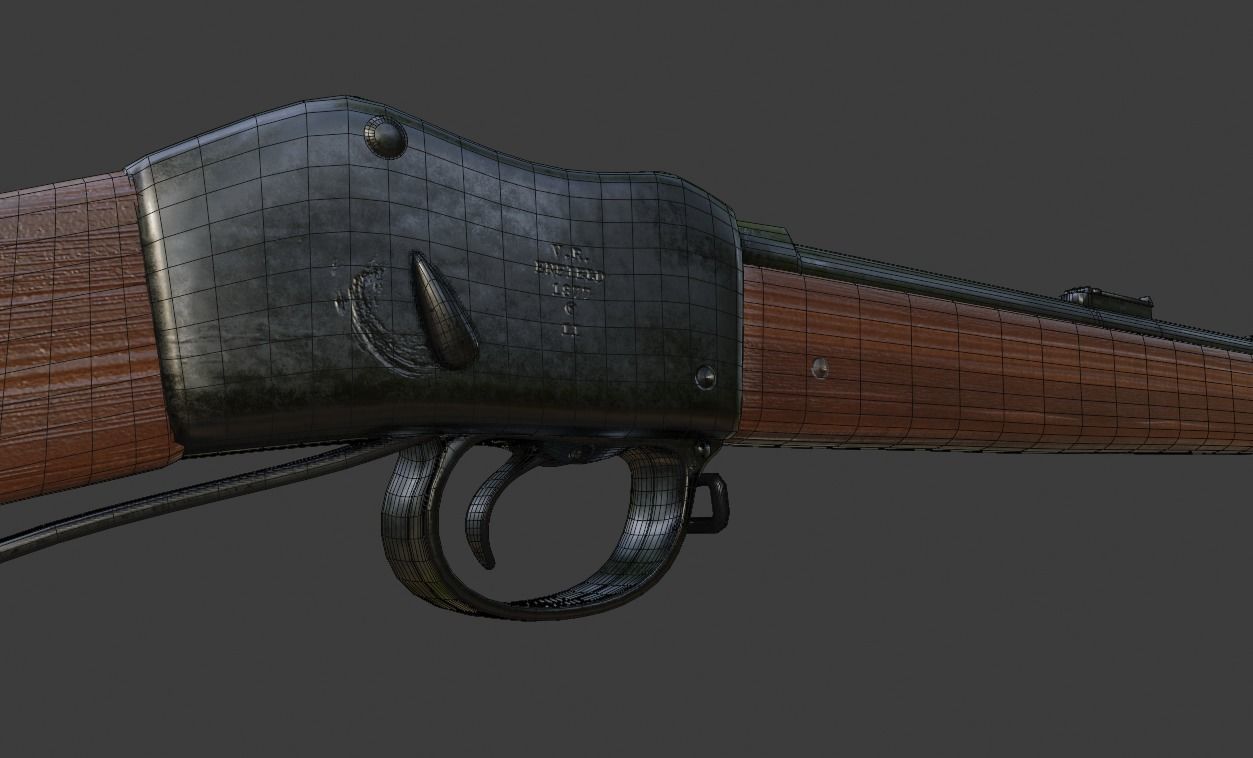 Martini Henry rifle Low-poly 3D model_1