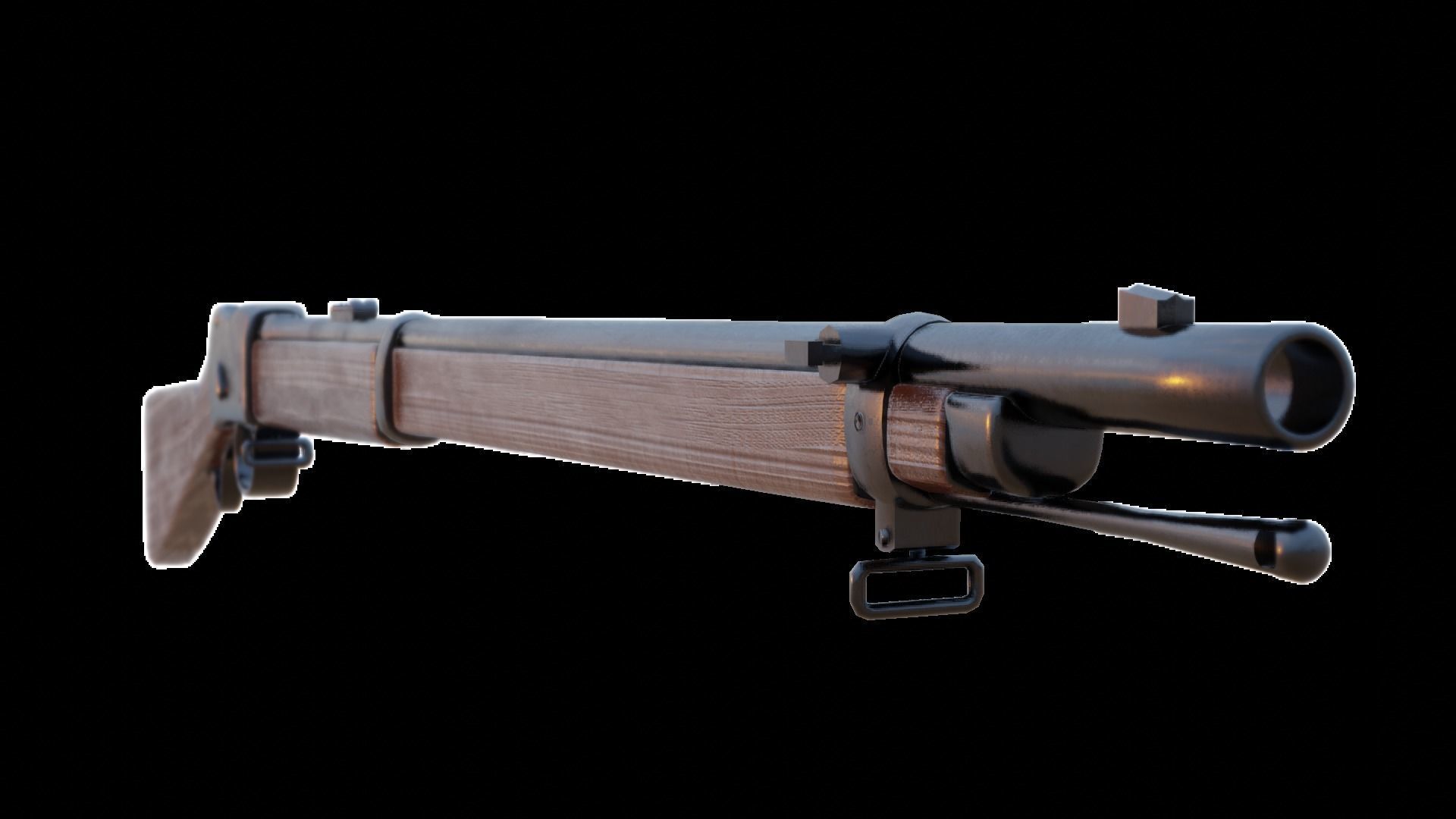 Martini Henry rifle Low-poly 3D model_9