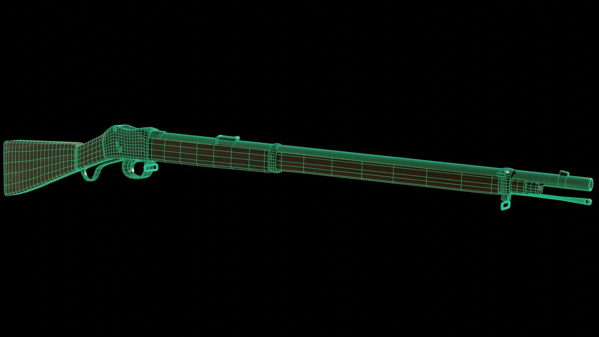 Martini Henry rifle Low-poly 3D model_3