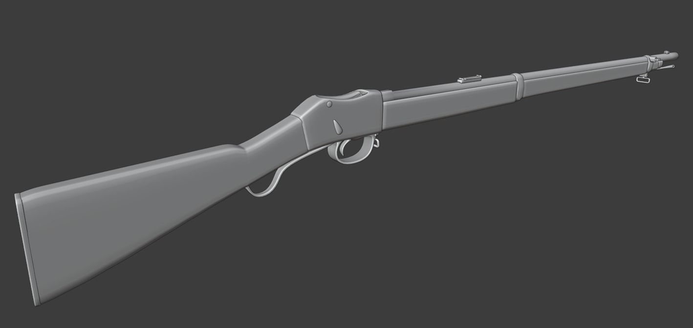 Martini Henry rifle Low-poly 3D model_11