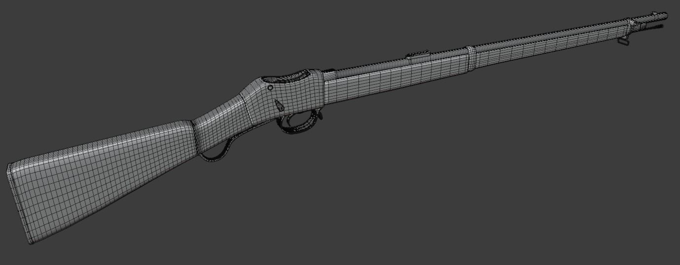 Martini Henry rifle Low-poly 3D model_13