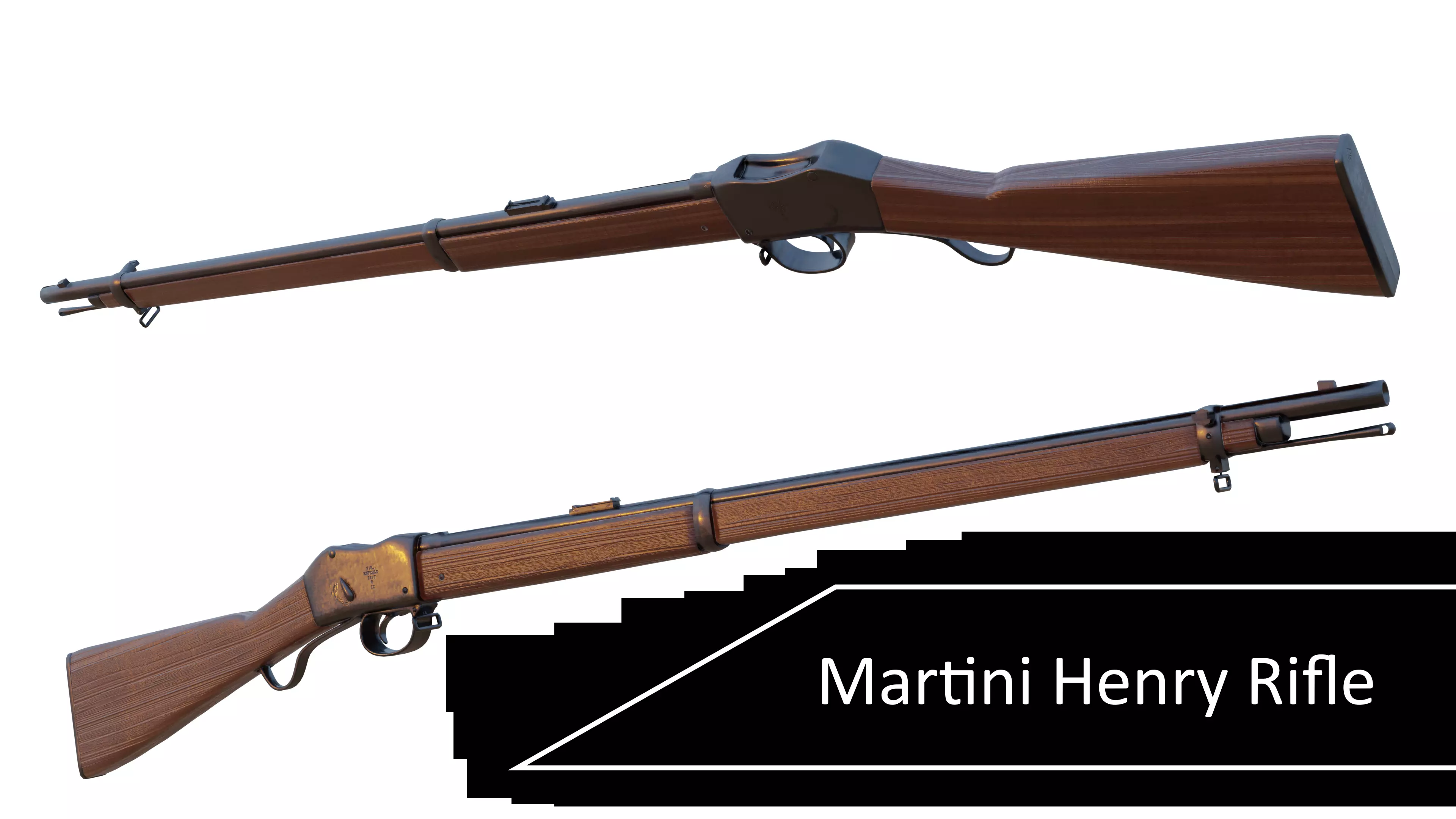 Martini Henry rifle Low-poly 3D model_0