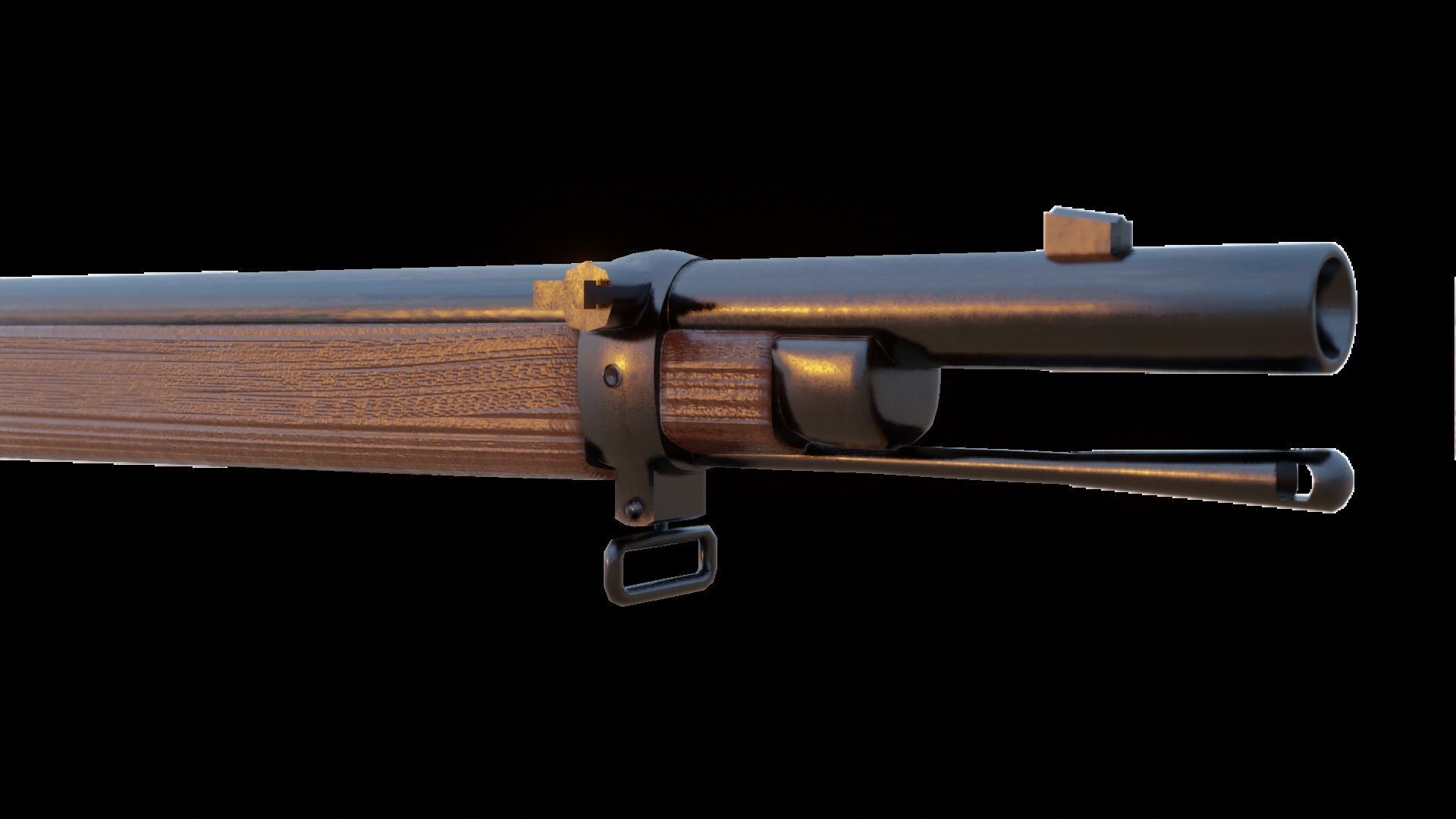 Martini Henry rifle Low-poly 3D model_6