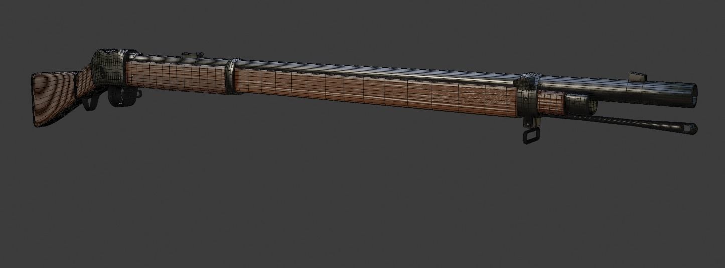 Martini Henry rifle Low-poly 3D model_2