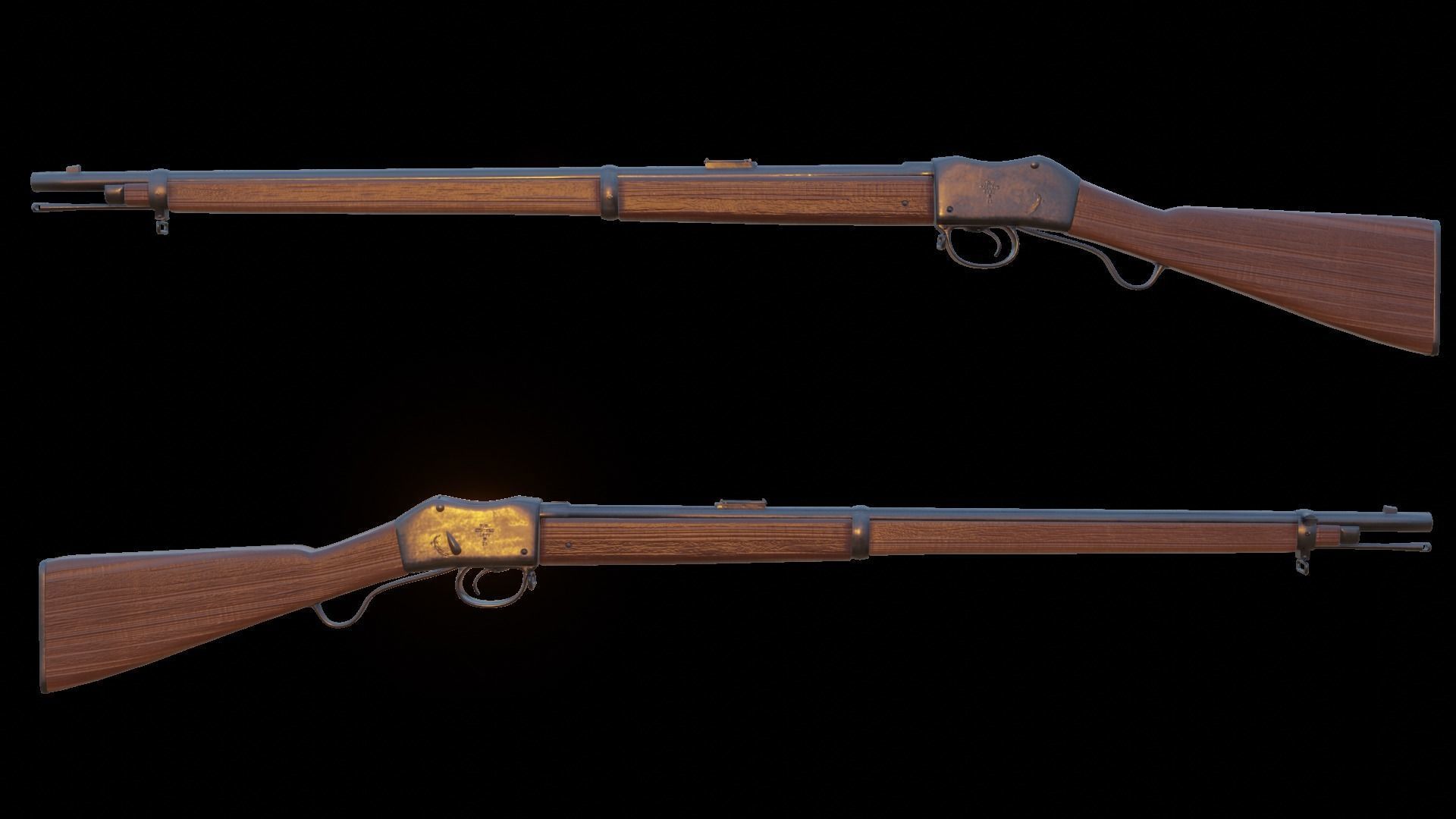 Martini Henry rifle Low-poly 3D model_7