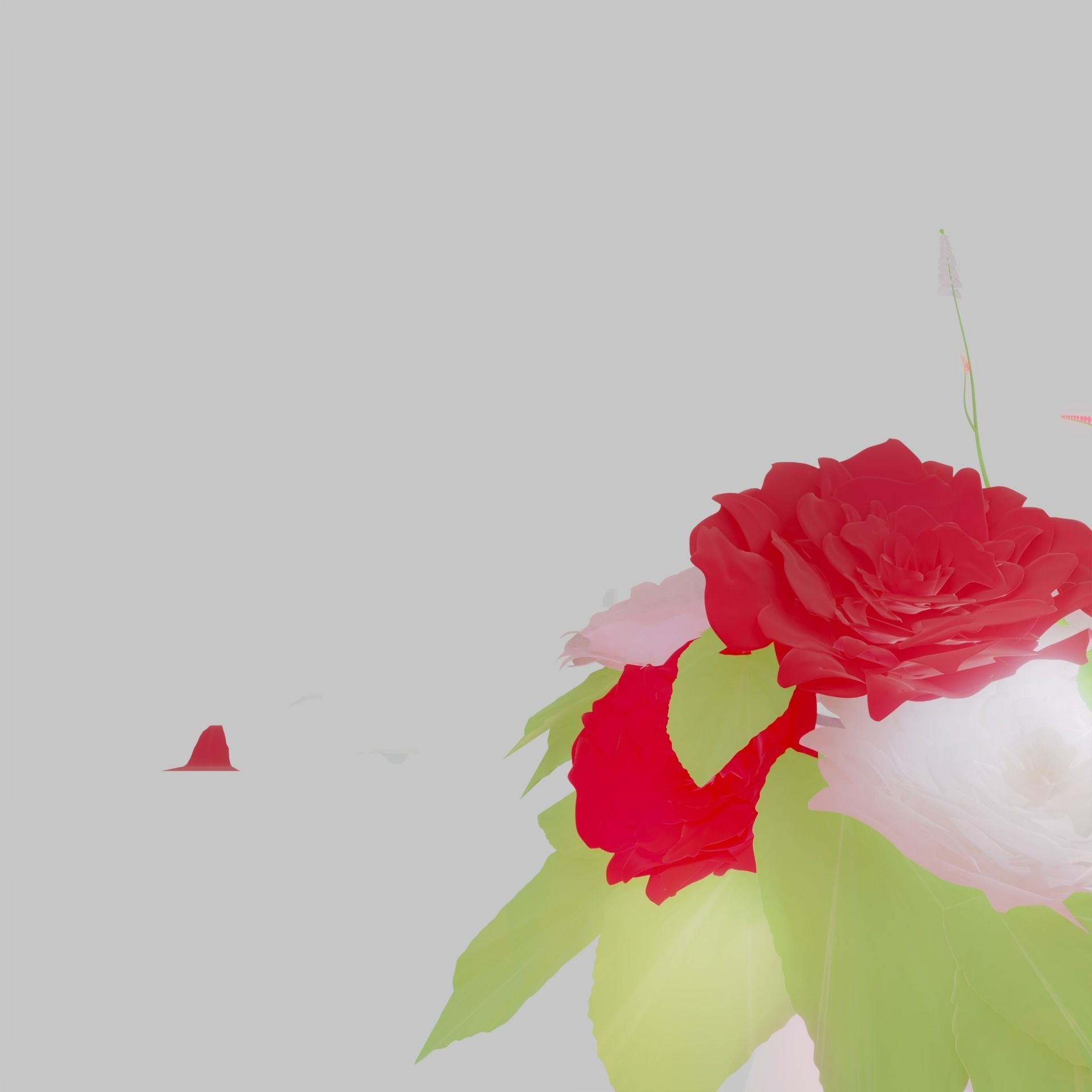 Rose vase 3D model Free low-poly 3D model_1