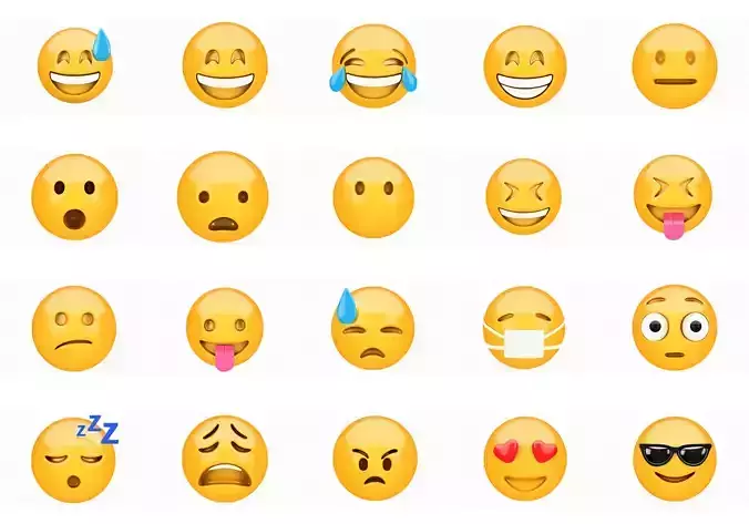 Emoji pack 20 x 3D Model Collection
