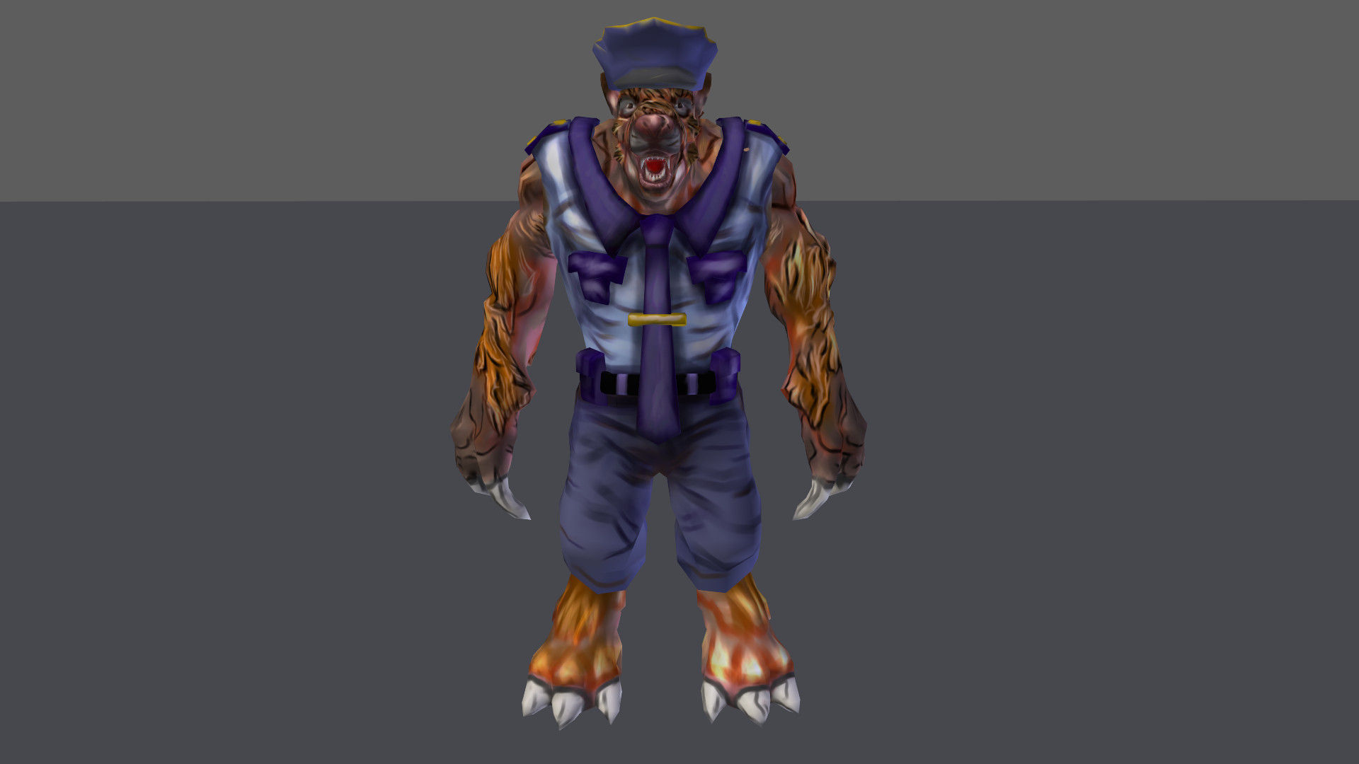 Detective Wolf Low-poly 3D model_19