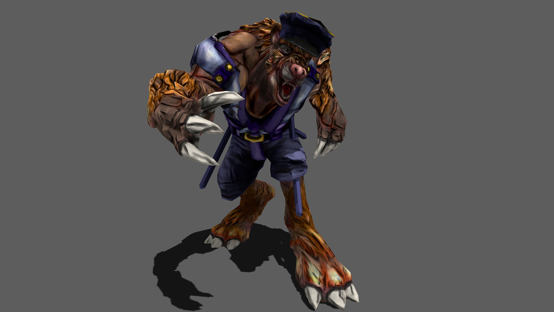 Detective Wolf Low-poly 3D model_7