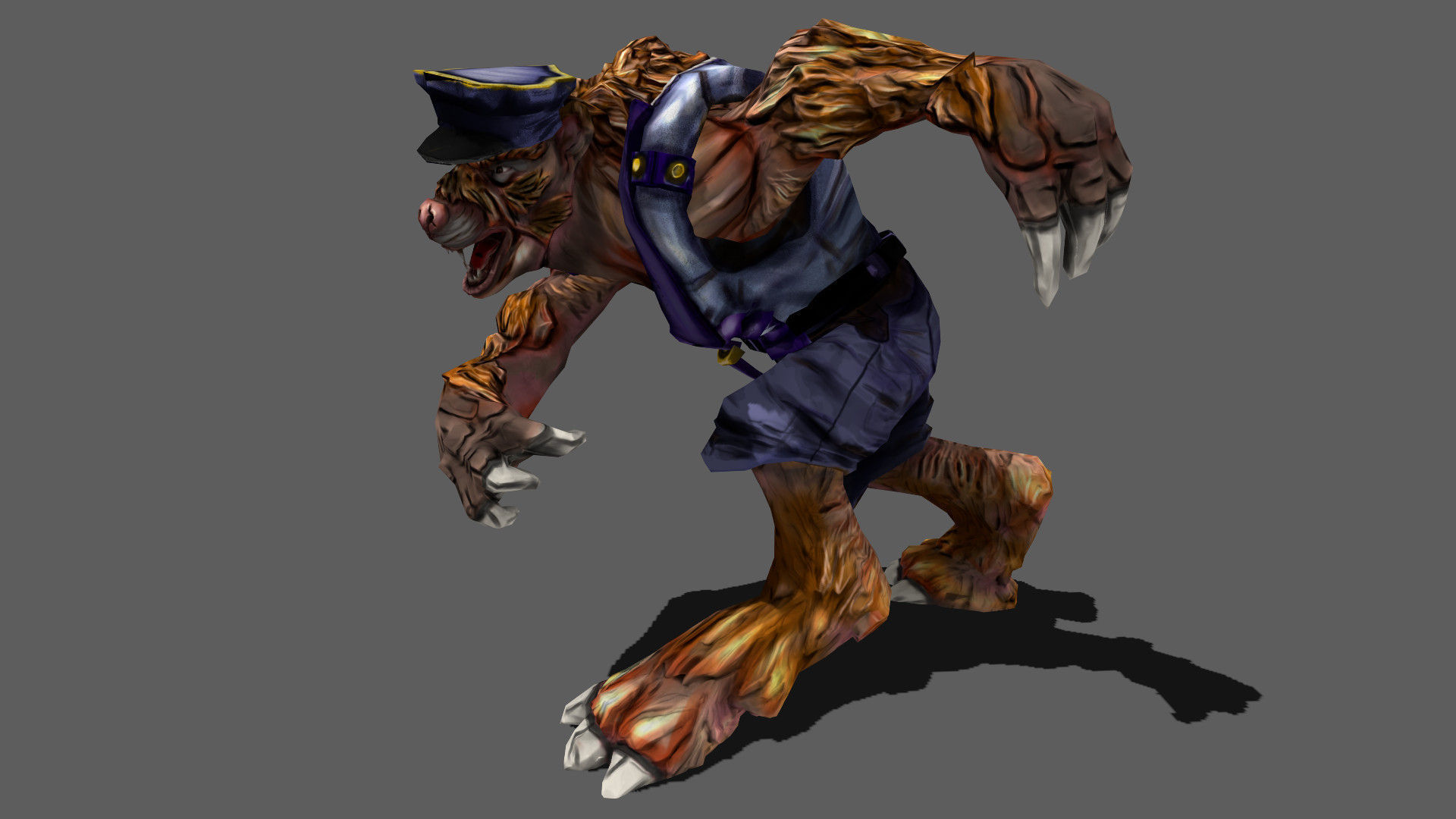 Detective Wolf Low-poly 3D model_11