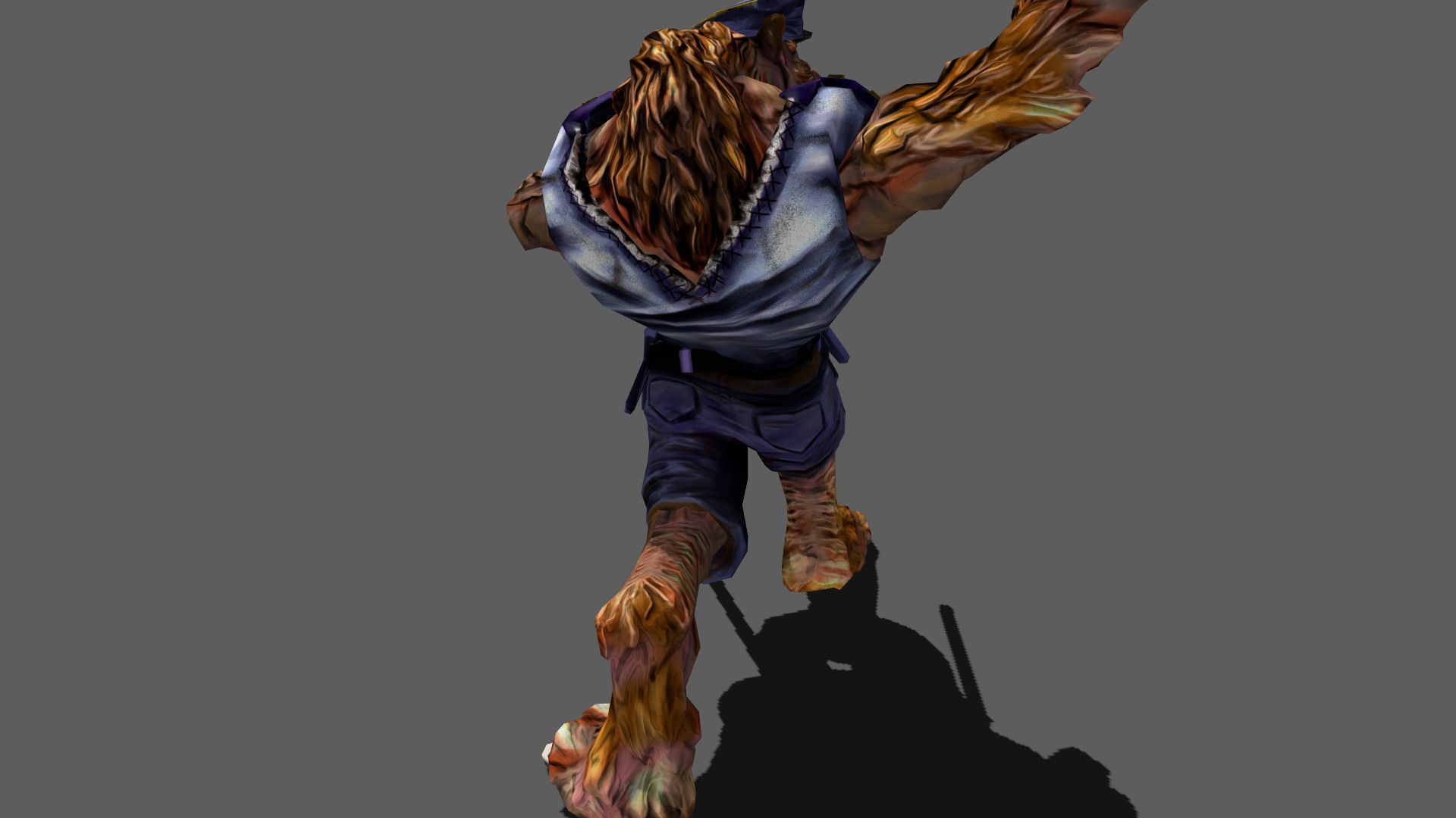 Detective Wolf Low-poly 3D model_6