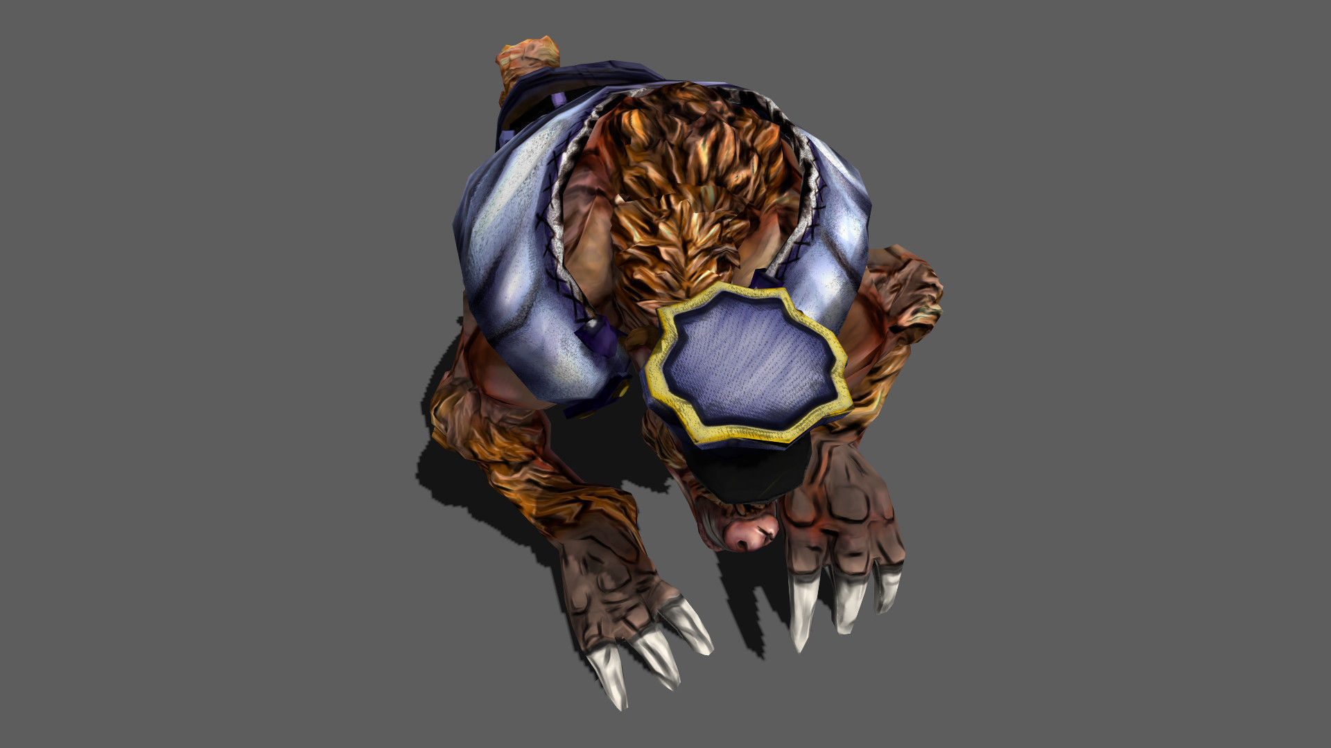 Detective Wolf Low-poly 3D model_3