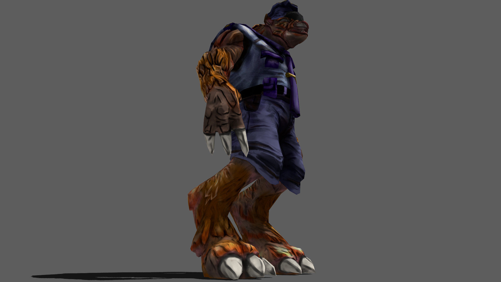 Detective Wolf Low-poly 3D model_12