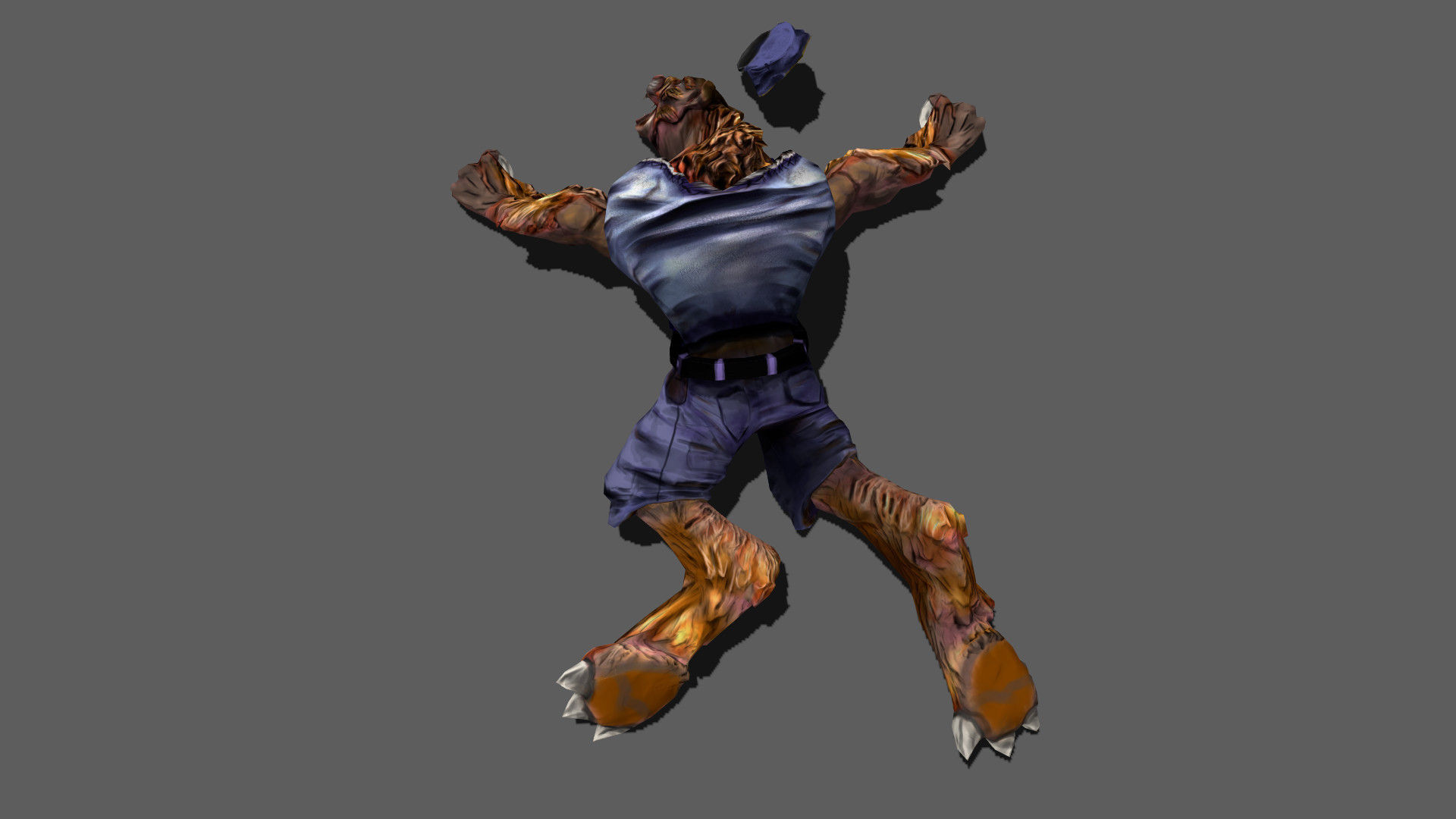 Detective Wolf Low-poly 3D model_14