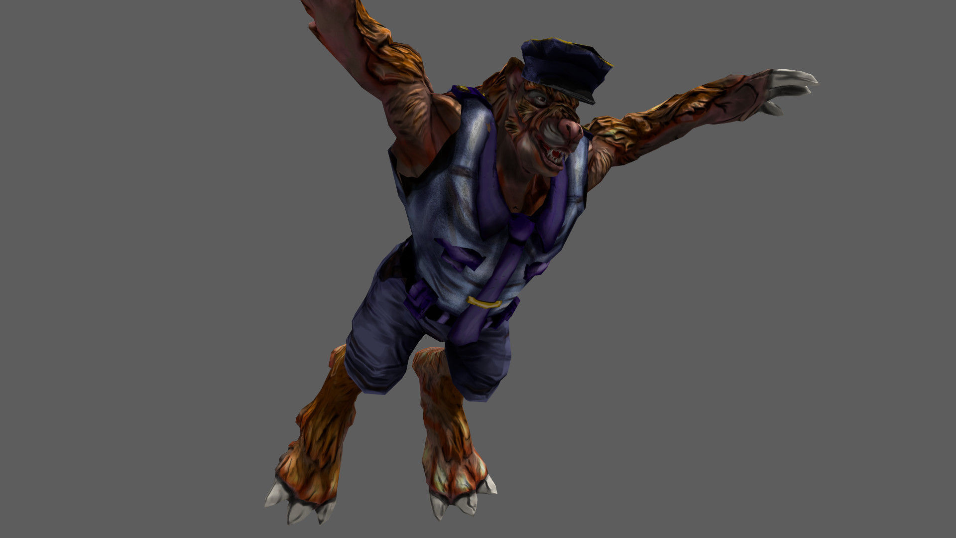 Detective Wolf Low-poly 3D model_8