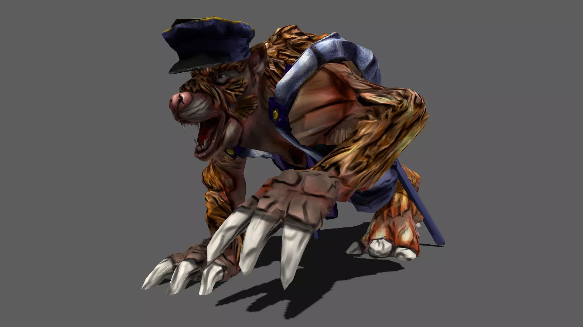 Detective Wolf Low-poly 3D model_0