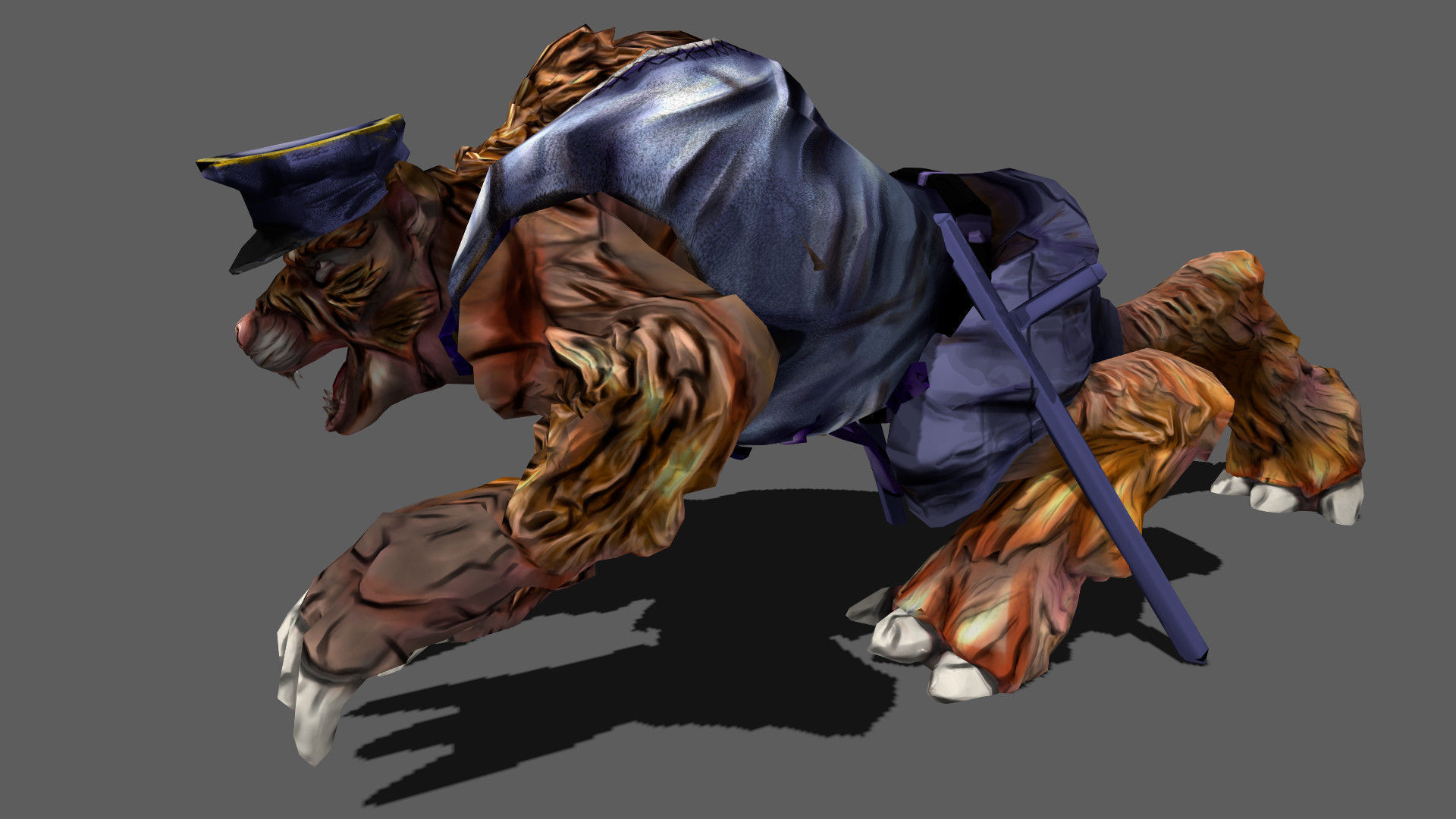 Detective Wolf Low-poly 3D model_5