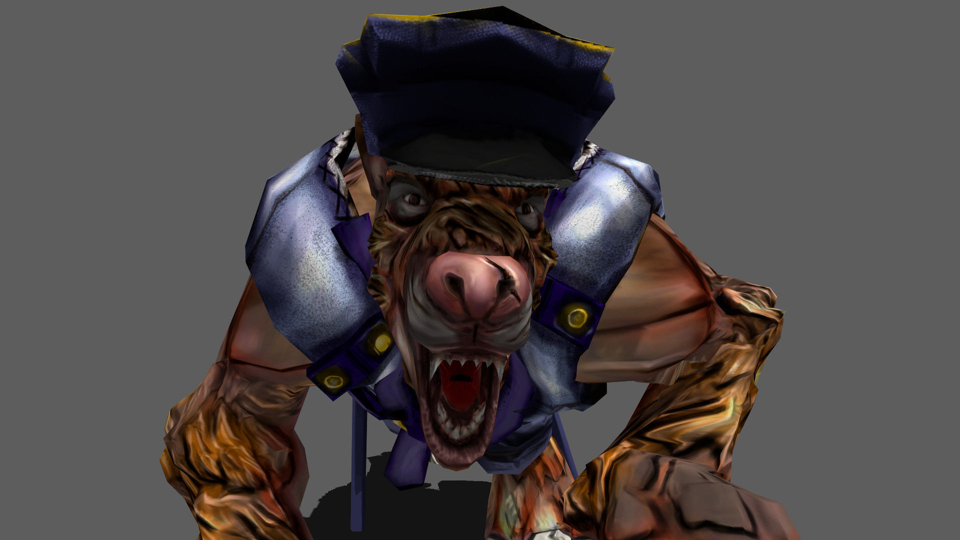 Detective Wolf Low-poly 3D model_2