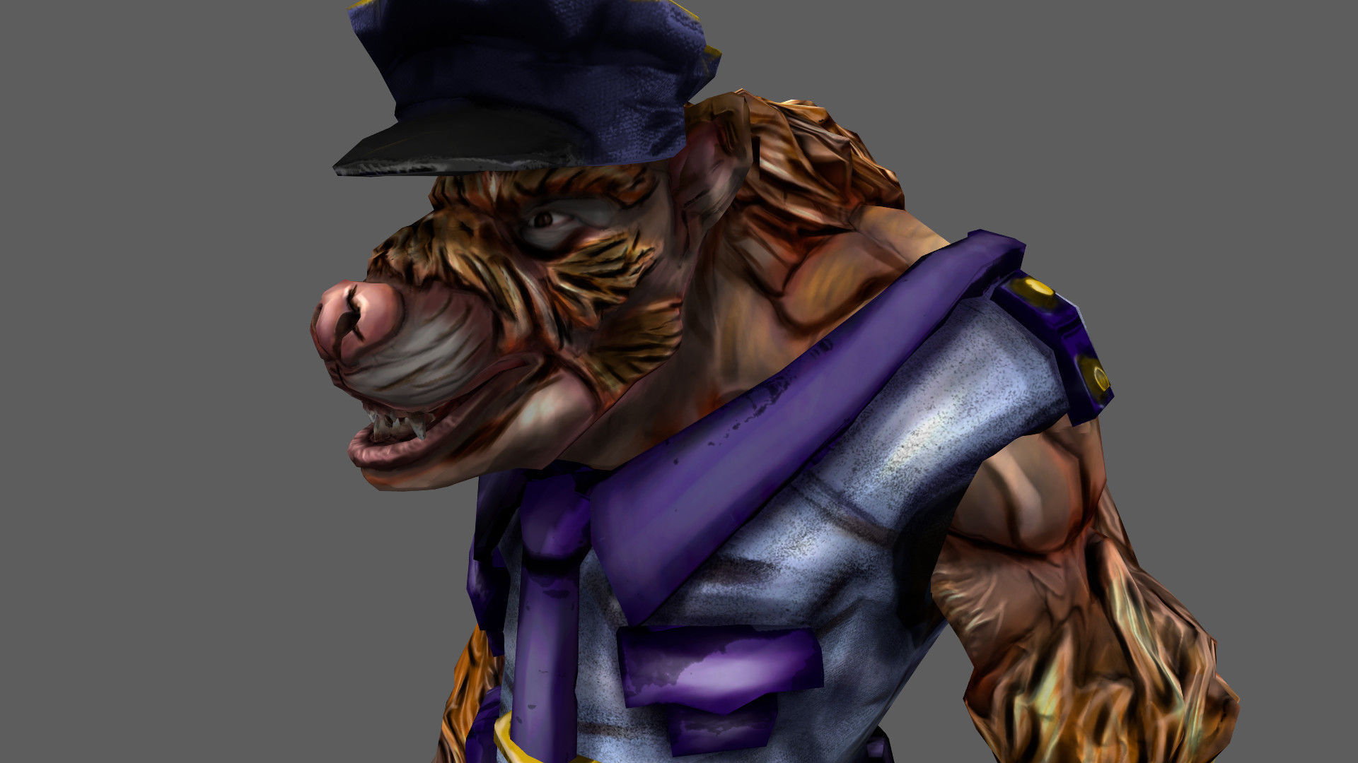 Detective Wolf Low-poly 3D model_10