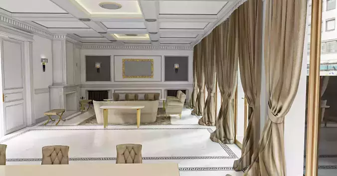 living room and dining room space